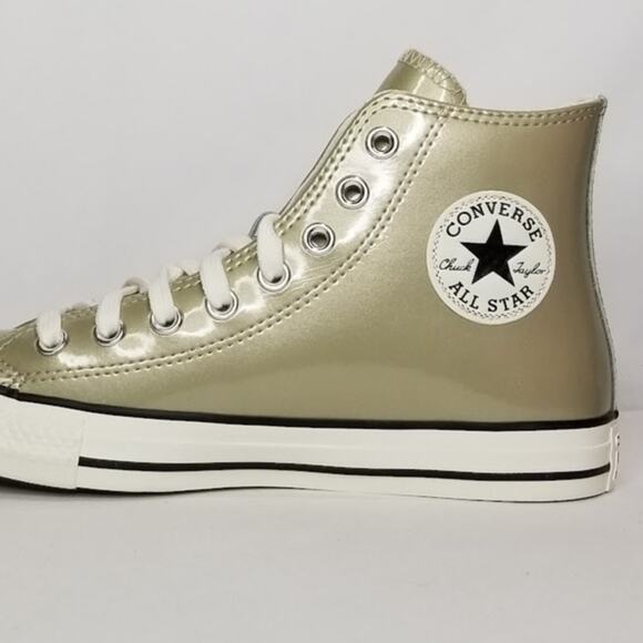 Converse Women's CTAS Metallic Hi Top Sneakers Size 9 Light Gold #A11979C NWT - Picture 5 of 9